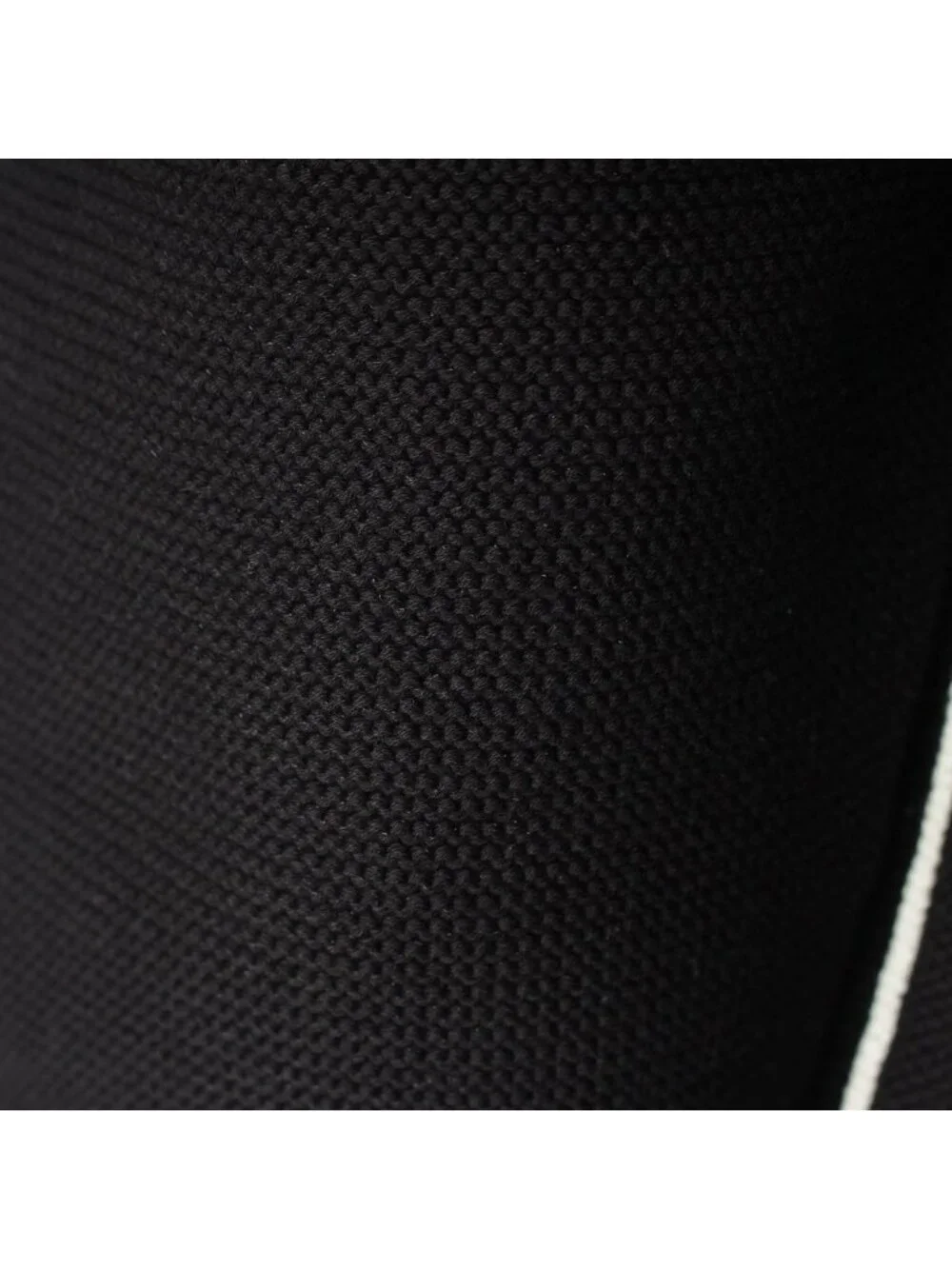 Chanel CC Logo Knit Collarless Jacket Black White 38